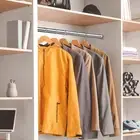 Wardrobe Rail Extendable Clothing Rail Steel Clothes Rod Sockets Screw ❀
