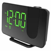 NEW Adras Projector FM Radio USB Charging Digital Alarm Clock, Green, 15cm