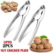 UPTO 2PC Nut Cracker Plier Sheller Opener Walnut Almond Hazelnuts Chrome Kitchen