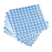 Number Sticker 1-100 Label Number Self Adhesive Blue White, Pack of 10