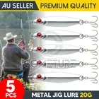 5 Fishing Lures Metal Jig Slug Bream Flathead Salmon Mackerel Tailor Herring 20g