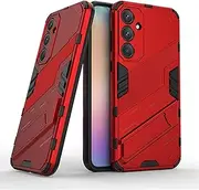 [JOJOBE] Horizontal Kickstand Case for Samsung Galaxy A35 5G Cover case Phone Holder with Vertical Kickstand Case Compatible with Samsung A35 5G-Red