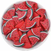 10 Polymer Clay Cabochons Watermelon Flat Backs Large 20mm Slime Charms Flatback