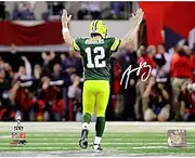 NFL Green Bay Packers Aaron Rodgers Signed 'Super Bowl x lv Td Celebration' 16 x 20 Photo
