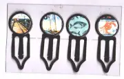 Graphic45 CATCH OF THE DAY #104 Antique Copper (4) Metal Clips HANDMADE