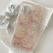 Rabbit Phone Case - iPhone 15 Pro Max / 15 Pro / 15 / 14 Pro Max / 14 Pro / 14 / 13 Pro Max / 13 Pro / 13 / 12 Pro Max / 12 Pro / 12 / 11 Pink - IPHONE 13 PRO MAX