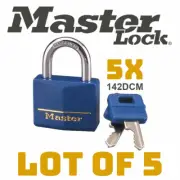LOT OF 5 ~ Master Lock Solid Body Padlock ~ Navy Blue & Gold ~ 2 keys ~ 142DCM