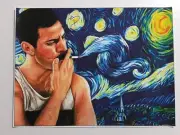 Freddie Mercury - Queen - Canvas Poster - Van Gogh Starry Night