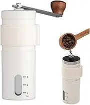 Manual Coffee Grinder,Mini Manual Coffee Bean Grinder for Travel Camping,Rust-Resistant Stainless Steel Grinder Precision Coffee Grinding Tool,Ideal for Home,Office and Camping(White)