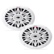 Pyle Pair 6x9" White Waterproof 2-Way Boat Marine Audio Outdoor Stereo Speakers