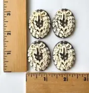 4 Brown Cameo Holly Wreath Charms - NEW