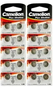 20 AG12 LR43 Camelion 386 LR1142 1.5V Alkaline Button Cell Battery Watch Remote