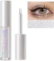 Erinde Liquid Glitter Eyeshadow Eyeliner, Korean Makeup, Tear Drop, Shimmer Metallic, Lightweight Waterproof Texture, Long Wearing, Loose Glitter Glue for Crystals Eye Glitter Makeup, Colorful Sequins