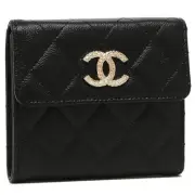 CHANEL Matelasse Caviar Skin Coco Mark Small Flap Wallet AP4251 B18212