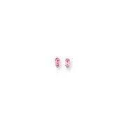 14k White Gold 5x3mm Oval Pink Tourmaline earring