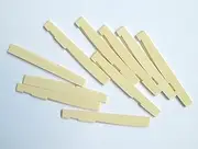 Generic 30 pcs Acoustic Guitar Saddles for 6 String Guitar Plastic Ivory 74 x 3 x 7.8-6.8