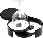 Salyeeluly Glass Rimmer - Black Margarita Salt Dish with 3 Tiers - Bartender Tools, Cocktail Rim Salter, Drink Rimmer Tray for Cocktails Margaritas Bloody Marys