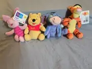 Winnie the Pooh & Friends Beanbag Character Plush Toys BNWT Eeyore Piglet Tigger