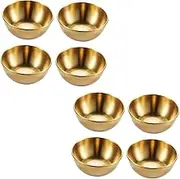 HOMOBABE 1 Set Golden Stainless Steel Seasoning Dishes Practical Sauce Plates for Condiments Sauces and Appetizers Easy to Clean and Stackable for Kitchen Use