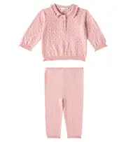 [Bonpoint] Bonpoint Baby Eliette cotton shirt and pants set M 12 pink