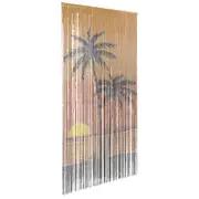 vidaXL Insect Door Curtain Palm Tree Print 90x220 cm Bamboo