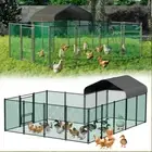 10x13 FT Chicken Run Coop Covered Poultry Rabbit Hen Cage Pen with Feeding Door