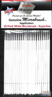 APA1303 Alpha Abrasives Microbrush Applicators - White - Superfine - 25 pack