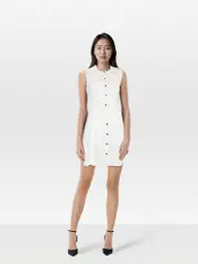 White Button Up Mini Dress