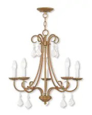 Livex Daphne 5-Light Antique Gold Leaf Chandelier
