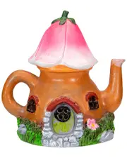 Northlight 7in Solar Lighted Flower Teapot Outdoor Garden Statue
