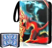 POATOW Card Binder for Game Cards Binder 4-Pocket, 400 Pockets Games Collection Binder Card Holder Storage Carrying Case,Fit for TCG Trading Cards,Toys for Boys Girls (Red-blue)
