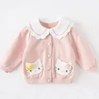 在飛比找蝦皮購物優惠-Hello Kitty女童外套 春裝新款寶寶上衣單排扣 凱蒂