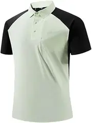 [Hamthuit] Men Athletic Short Sleeve Polo Shirts Outdoor Sports Golf Running Sports Polo Shirt Casual Tops Tees