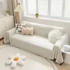 Chenille Sofa Cover Couch Cover with Tassels for L Shaped Sofa - Sofa Blanket Fu