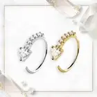 20G Nose Ring Hoop Lined CZ Heart End Nostril Surgical Steel Piercing Jewelry