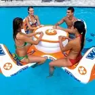 WOW Sports Inflatable Pool Float Island Table 1 to 4 Person Raft