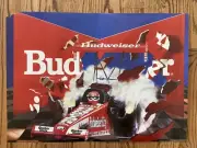 Budweiser Beer Vintage Drag Racing Poster NOS Quaker State
