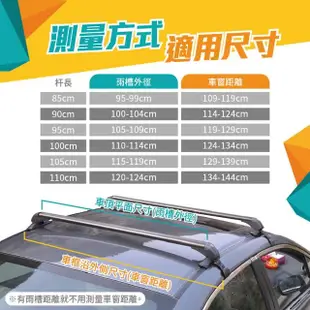 【DE生活】鋁合金轎車車頂行李箱橫桿/架 85cm(2入組)