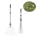Expandable Garden Leaf Rake Telescoping Handle Cleaning Leaves Rake Household