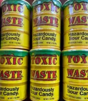 (6) Toxic Waste Sour Candy Drums 1.7 oz Free Shipping