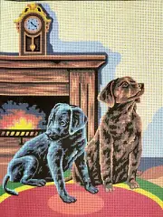 Needlepoint tapestry painted canvas 40.152 - Dogs (16"x20") GobelinL