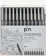 Uni-Ball Uni Pin Fineliner 12-Pieces, Assorted Nib Sizes