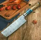Nakiri Knife 67 Layers Damascus Steel Resin Wood Handle Chef Slicing Cleaver Cut