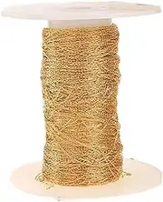 16.4 Feet Gold Stainless Steel Curb Chains 0.25mm Thin Twisted Cross Cable Chain with Spool for Beading Necklace Jewelry Making
