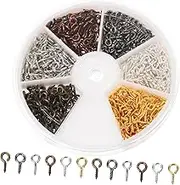 PLAFOPE Alloy Material Screw Eye Pin Jewelry Making Kit 100 Beads String Easy to Use Shiny for DIY Projects