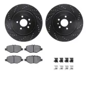 Dynamic Friction Company 8512-54215 Brake Rotor Dimpled & Slotted Black