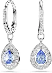 [Swarovski] Amazon Exclusive Una Angelic Drop Earrings, Blue Drop Cut Crystals in a Rhodium Plated Setting