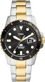 [FOSSIL] Men's Two-Tone Stainless Steel Blue Dive Analogue Watch, 42mm