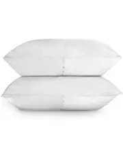 Bombacio Linens Sunset White Brushed Cotton Percale Set of 2 Pillow Cases