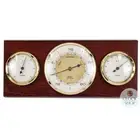 28.5cm Mahogany Weather Station With Barometer Thermometer & Hygrometer By FISCH